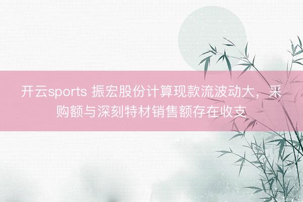 开云sports 振宏股份计算现款流波动大,采购额与深刻特材销售额存在收支
