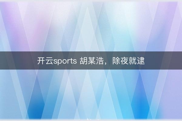 开云sports 胡某浩,除夜就逮